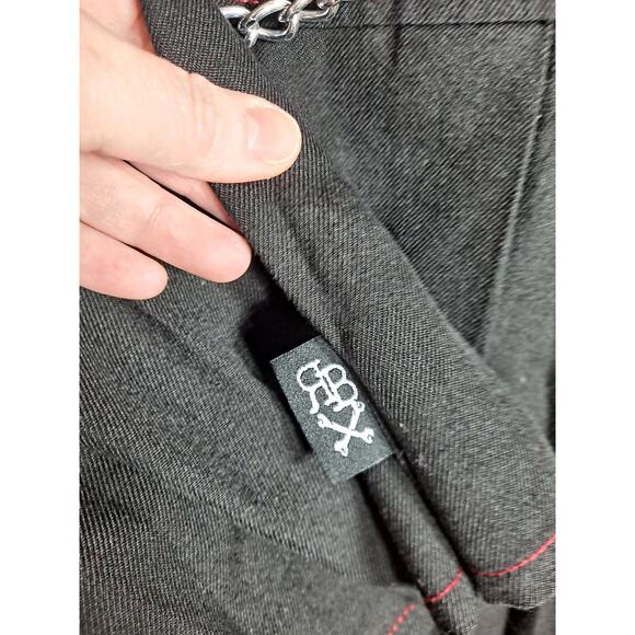 Royal Bones Women's Daang Tripp Curve Midnight Pleated Chain Mini Skirt Size XL - Picture 4 of 5